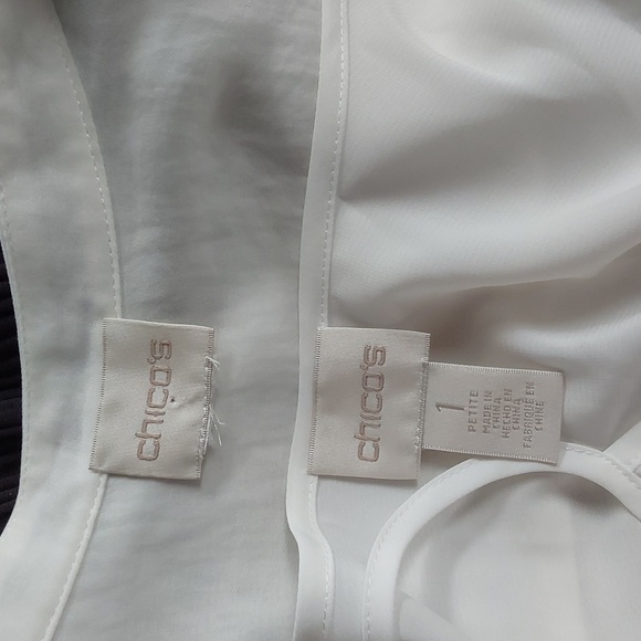 Chico's Womens Cream Camisole open lace Cardigan Set Neutral DAINTY Sz.1P - Picture 10 of 11